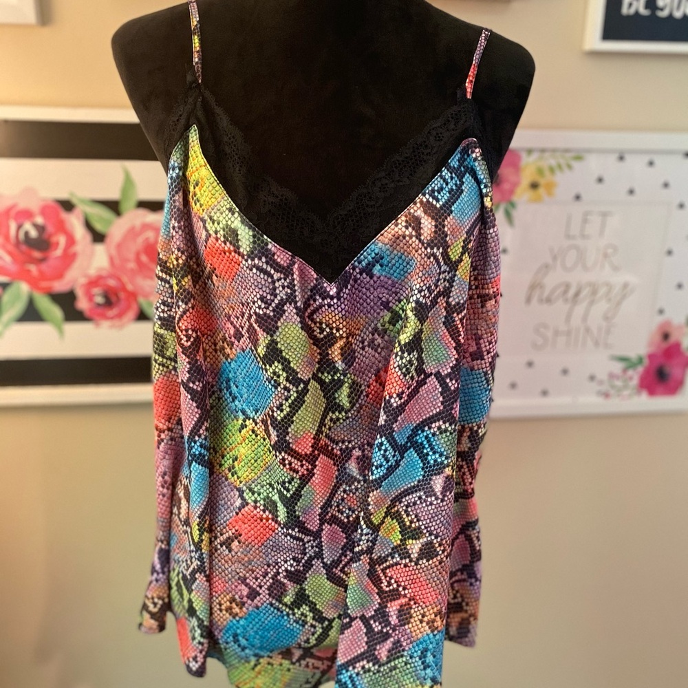 Multicolor Snake Print Cami Blouse